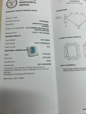 Buy 3.55ct Fancy Intense Blue Laboratory Grown Diamonds OEM ODM online manufacture