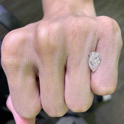 Buy 2.36CT F VVS2 EX VG Pear Cut CVD Loose Lab Grown Diamonds online manufacture