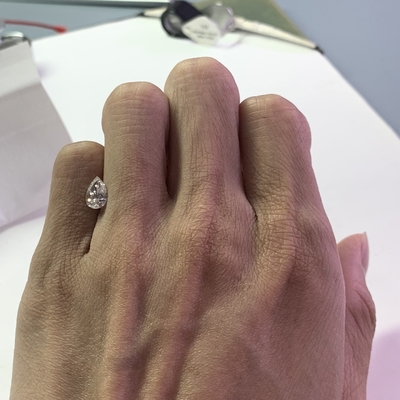 Buy 1.02 Carat F VS1 2EX Synthetic Pear Shape CVD Lab Cut Diamonds online manufacture