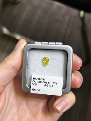 Buy 0.83ct Lab Made Yellow Diamonds Pear Cut CVD Fancy Yellow Loose VS Diamond online manufacture