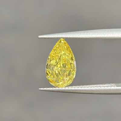 Buy 1.7ct Laboratory Grown Diamonds Pear Cut CVD Fancy Vivid Yellow VS1 2EX N IGI online manufacture