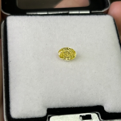 Buy Fancy Vivid Yellow Lab Grown Diamonds HPHT VS2 1.02 Carat Oval Cut online manufacture
