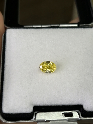 Buy 1.37 Carat Oval Cut HPHT VS CVD Diamonds Fancy Vivid Yellow online manufacture