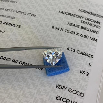 Buy 4.13ct VS2 Clarity F Color Lab Grown Heart Diamond IGI Certificated online manufacture
