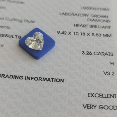 Buy 3.26ct Heart Shaped Lab Diamond CVD H VS2 2EX N IGI LG539231988 online manufacture