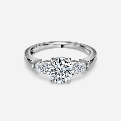 Buy 18K 14K 10K 9K Platinum Lab Created 3 Stone Diamond Ring IGI Certificated online manufacture