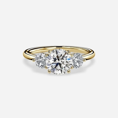 Buy 3 Stone Lab Grown Diamond Ring 1 To 3ct 18K 14K 10K 9K PT online manufacture