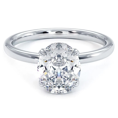 Buy Lab Diamond Wedding Bands For Women , VVS Clarity HPHT Oval Cut Lab Grown Diamond Ring online manufacture