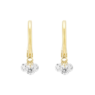 Buy 0.4 Carats VVS HPHT Round Cut Lab Created Diamond Hoop Earrings in Prong Setting online manufacture