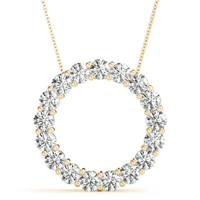 Buy Classic Style 18K 14K 10K Solid Gold Clarity CVD Round Cut Bezel Lab Grown Diamond Necklace online manufacture