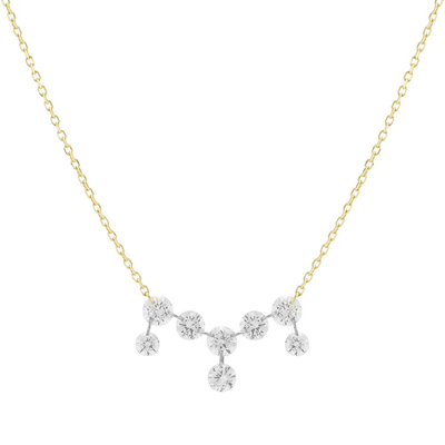 Buy Necklace with 18K 14K 10K Solid Gold Clarity CVD Round Cut Bezel Lab Grown Diamond online manufacture