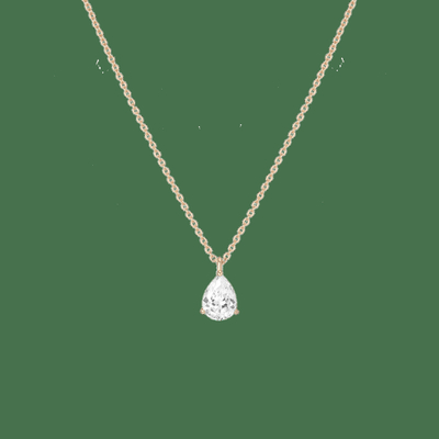 Buy 18K 14K 10K Solid Gold Clarity CVD Pear Cut Bezel Lab Grown Diamond Necklace online manufacture