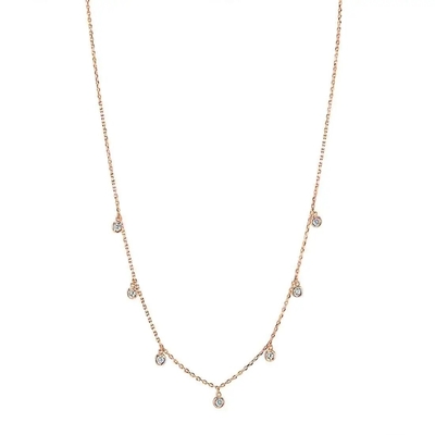 Buy CVD Round Cut Bezel Lab Grown Diamond Necklace 18K 14K 10K Solid Gold Clarity online manufacture