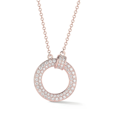 Buy 18K 14K 10K Solid Gold Clarity CVD Round Cut Bezel Lab Grown Diamond Necklace online manufacture