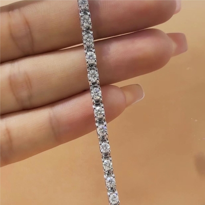 Buy Solid Gold Clarity CVD Round Cut Bezel Lab Grown Diamond Bracelets 18K 14K 10K Metal Type online manufacture