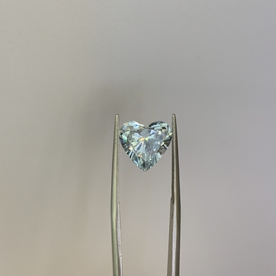 4.17 Carat SI2 Clarity Blue Grown Brilliance Diamonds Heart Cut