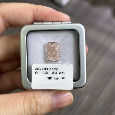 6.13 Carat Man Made Pink Diamond Fancy Pink Loose Vs Diamonds Radiant Cut