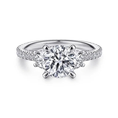 18K 14K 10K Solid Gold Customized Jewelry 2 Carat Def Vvs Clarity Cvd Oval Cut Lab Grown Diamond 3 Stone Rings factory