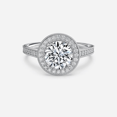 IGI Lab Grown Halo Diamond Ring VVS Clarity HPHT Pear Cut